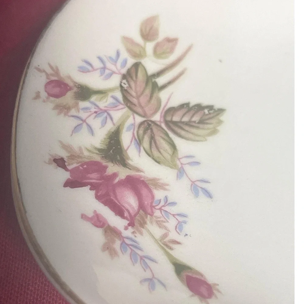 Vintage Nasco Moss Rose Oblong Porcelain Bread Plate Made in Japan 1950s